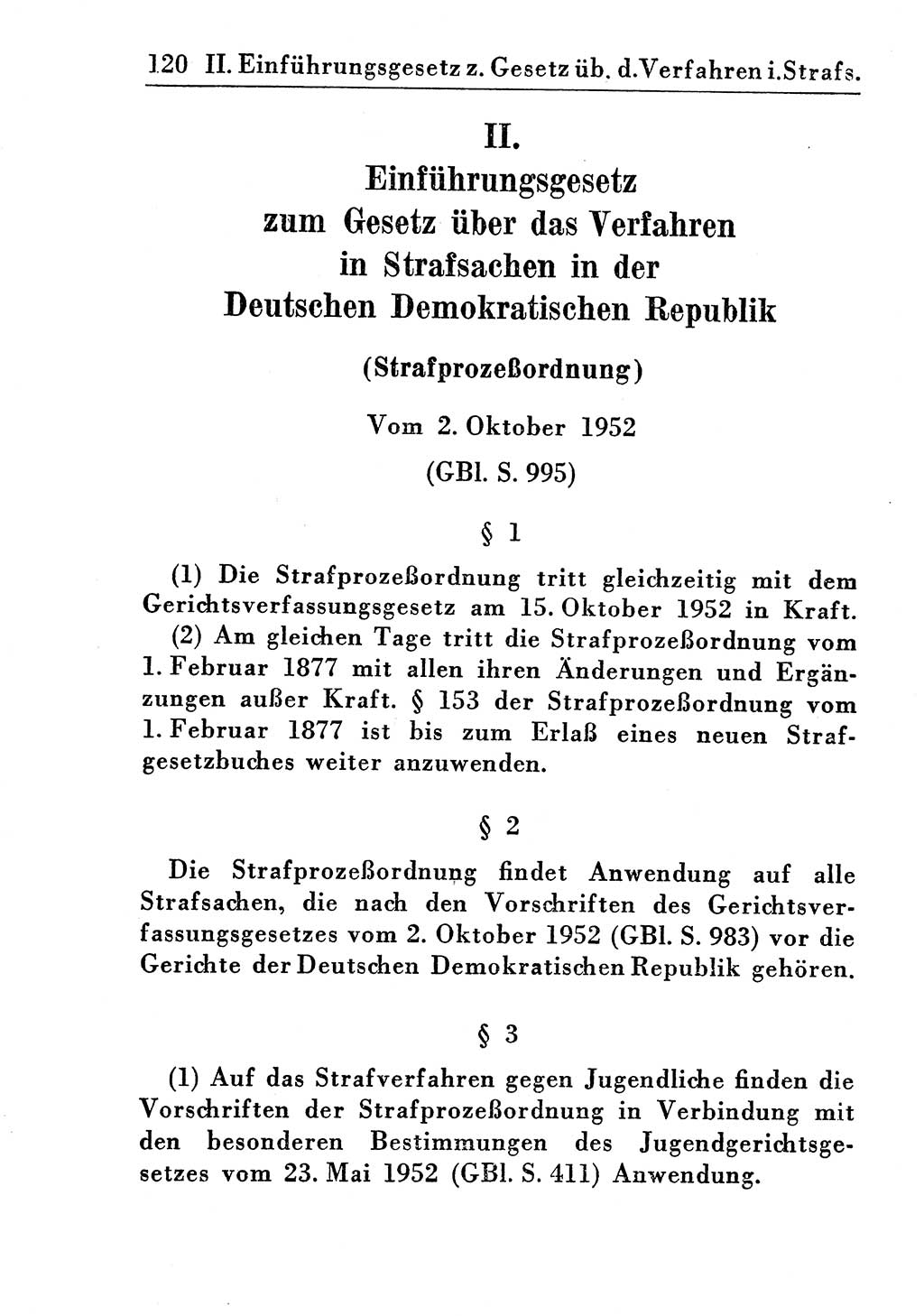 Strafprozeßordnung (StPO), Gerichtsverfassungsgesetz (GVG), Staatsanwaltsgesetz (StAG) und Jugendgerichtsgesetz (JGG) [Deutsche Demokratische Republik (DDR)] 1955, Seite 120 (StPO GVG StAG JGG DDR 1955, S. 120)