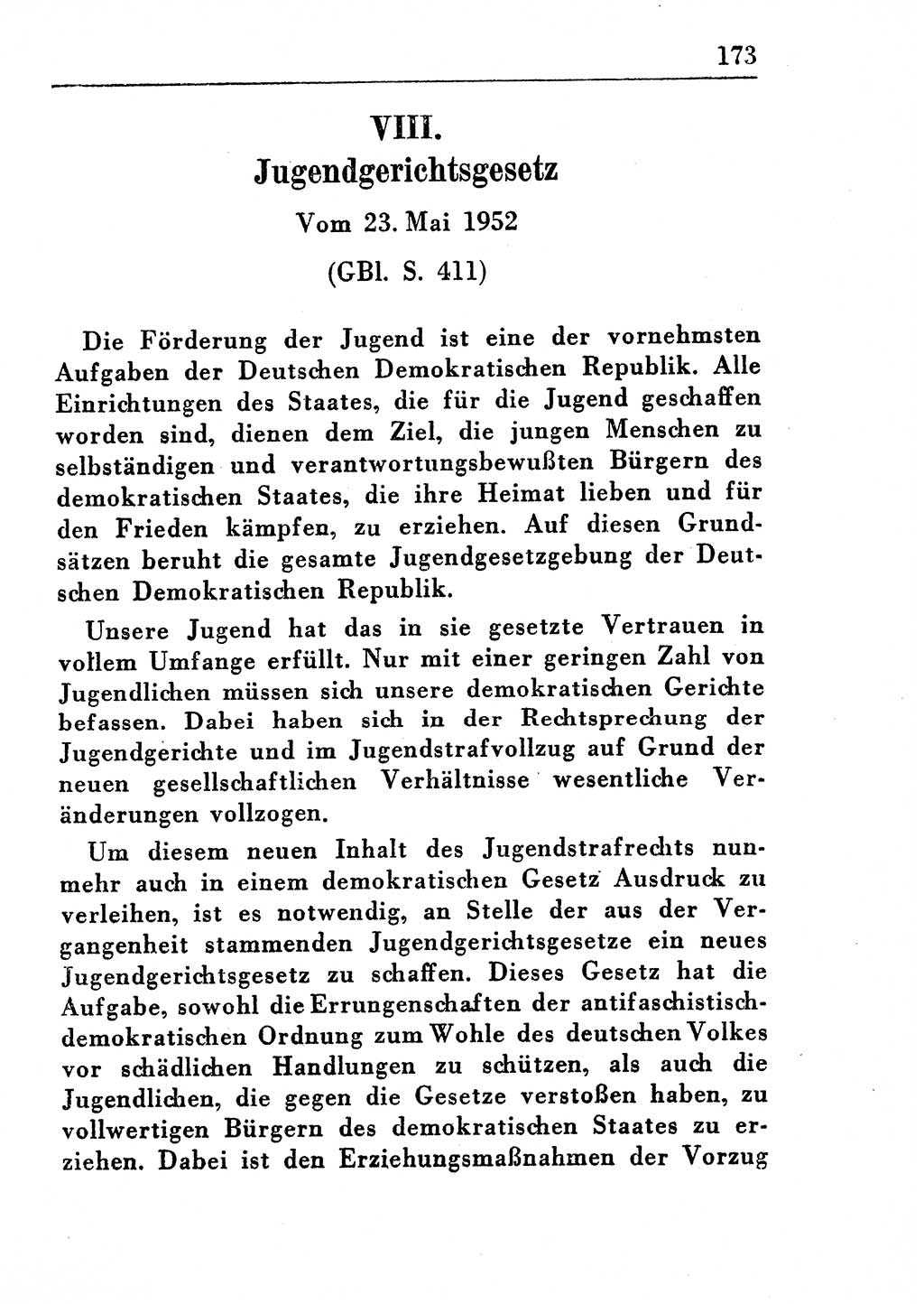 Strafprozeßordnung (StPO), Gerichtsverfassungsgesetz (GVG), Staatsanwaltsgesetz (StAG) und Jugendgerichtsgesetz (JGG) [Deutsche Demokratische Republik (DDR)] 1955, Seite 173 (StPO GVG StAG JGG DDR 1955, S. 173)