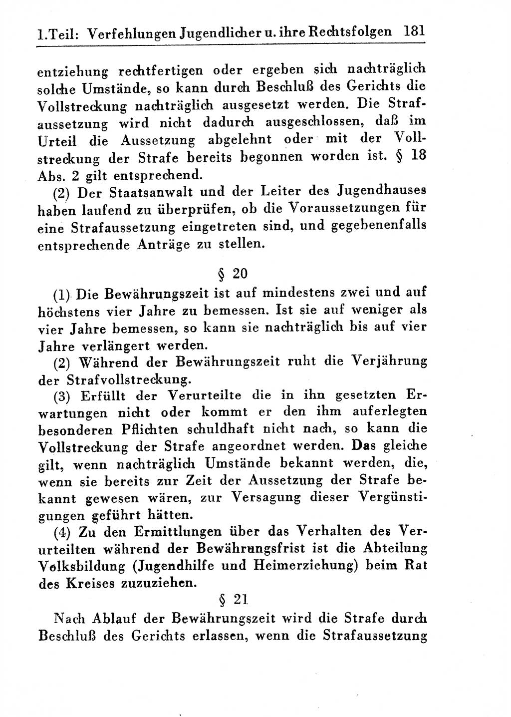 Strafprozeßordnung (StPO), Gerichtsverfassungsgesetz (GVG), Staatsanwaltsgesetz (StAG) und Jugendgerichtsgesetz (JGG) [Deutsche Demokratische Republik (DDR)] 1955, Seite 181 (StPO GVG StAG JGG DDR 1955, S. 181)