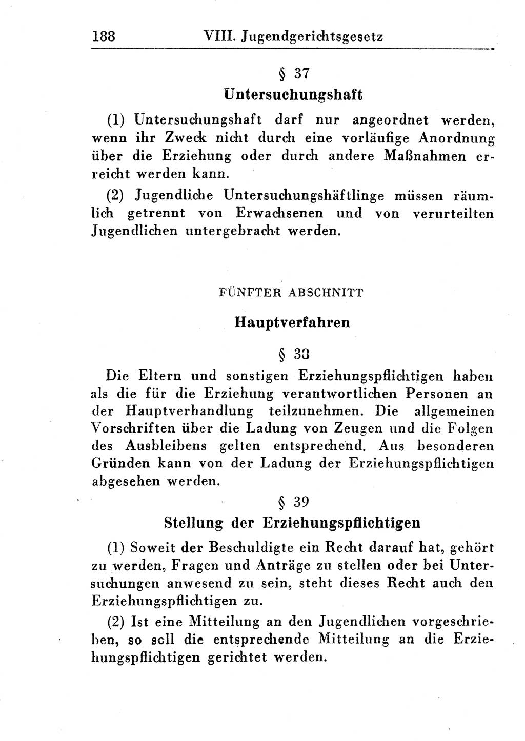 Strafprozeßordnung (StPO), Gerichtsverfassungsgesetz (GVG), Staatsanwaltsgesetz (StAG) und Jugendgerichtsgesetz (JGG) [Deutsche Demokratische Republik (DDR)] 1955, Seite 188 (StPO GVG StAG JGG DDR 1955, S. 188)