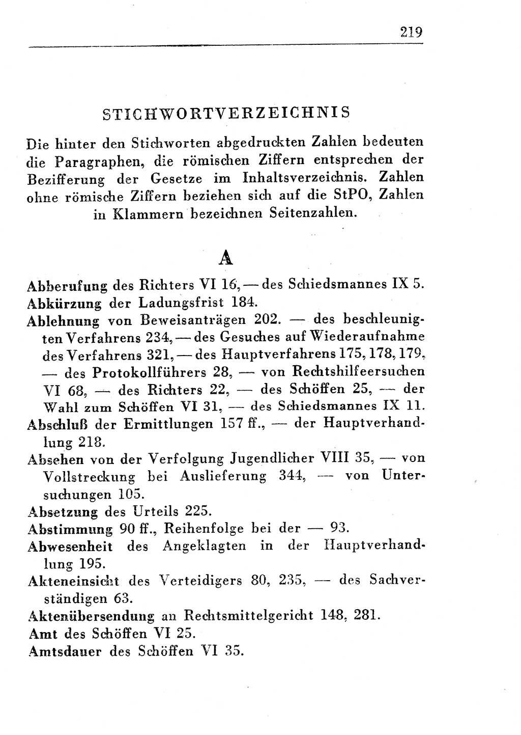 Strafprozeßordnung (StPO), Gerichtsverfassungsgesetz (GVG), Staatsanwaltsgesetz (StAG) und Jugendgerichtsgesetz (JGG) [Deutsche Demokratische Republik (DDR)] 1955, Seite 219 (StPO GVG StAG JGG DDR 1955, S. 219)