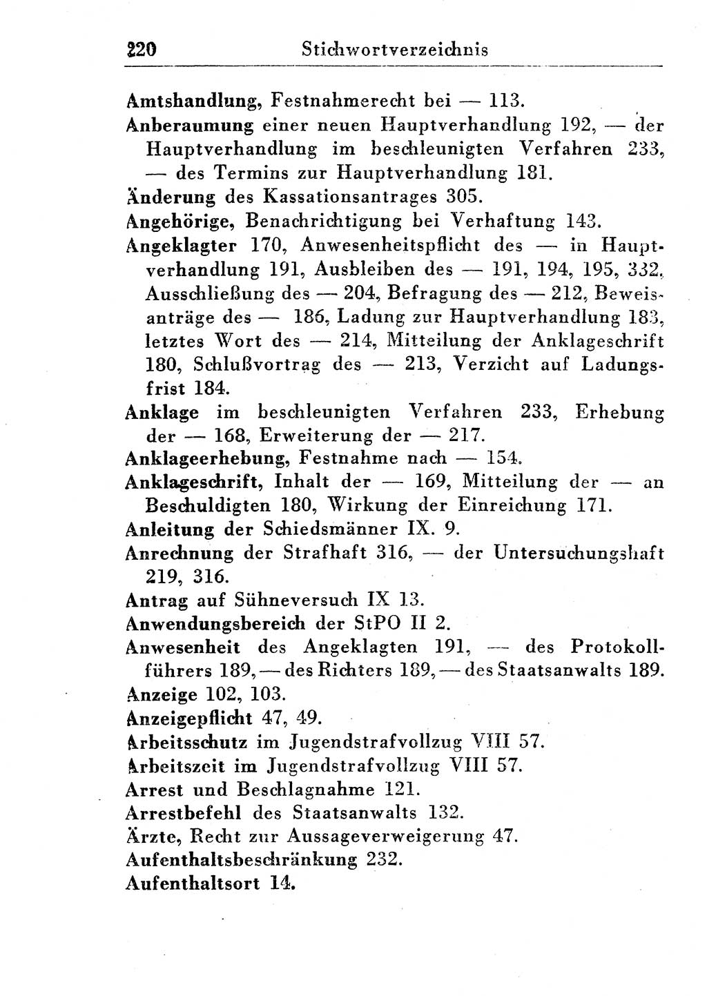 Strafprozeßordnung (StPO), Gerichtsverfassungsgesetz (GVG), Staatsanwaltsgesetz (StAG) und Jugendgerichtsgesetz (JGG) [Deutsche Demokratische Republik (DDR)] 1955, Seite 220 (StPO GVG StAG JGG DDR 1955, S. 220)