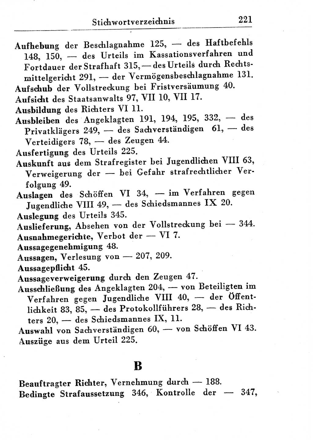 Strafprozeßordnung (StPO), Gerichtsverfassungsgesetz (GVG), Staatsanwaltsgesetz (StAG) und Jugendgerichtsgesetz (JGG) [Deutsche Demokratische Republik (DDR)] 1955, Seite 221 (StPO GVG StAG JGG DDR 1955, S. 221)