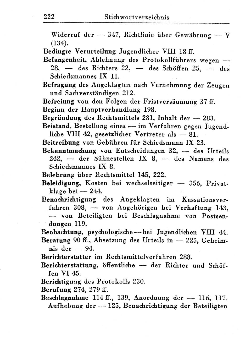 Strafprozeßordnung (StPO), Gerichtsverfassungsgesetz (GVG), Staatsanwaltsgesetz (StAG) und Jugendgerichtsgesetz (JGG) [Deutsche Demokratische Republik (DDR)] 1955, Seite 222 (StPO GVG StAG JGG DDR 1955, S. 222)