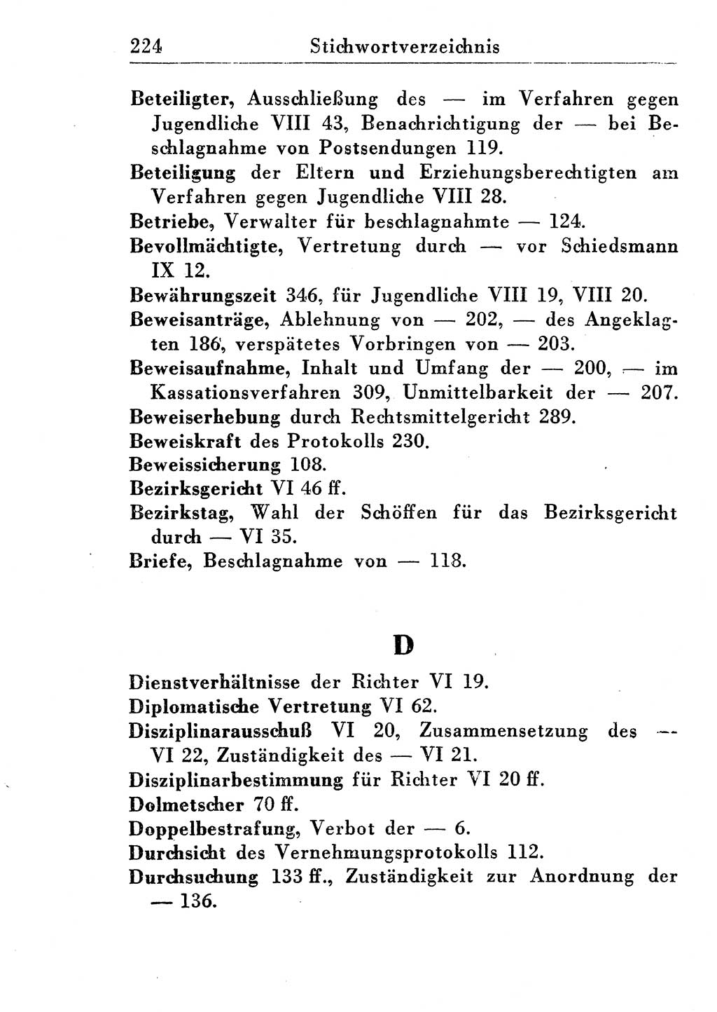 Strafprozeßordnung (StPO), Gerichtsverfassungsgesetz (GVG), Staatsanwaltsgesetz (StAG) und Jugendgerichtsgesetz (JGG) [Deutsche Demokratische Republik (DDR)] 1955, Seite 224 (StPO GVG StAG JGG DDR 1955, S. 224)