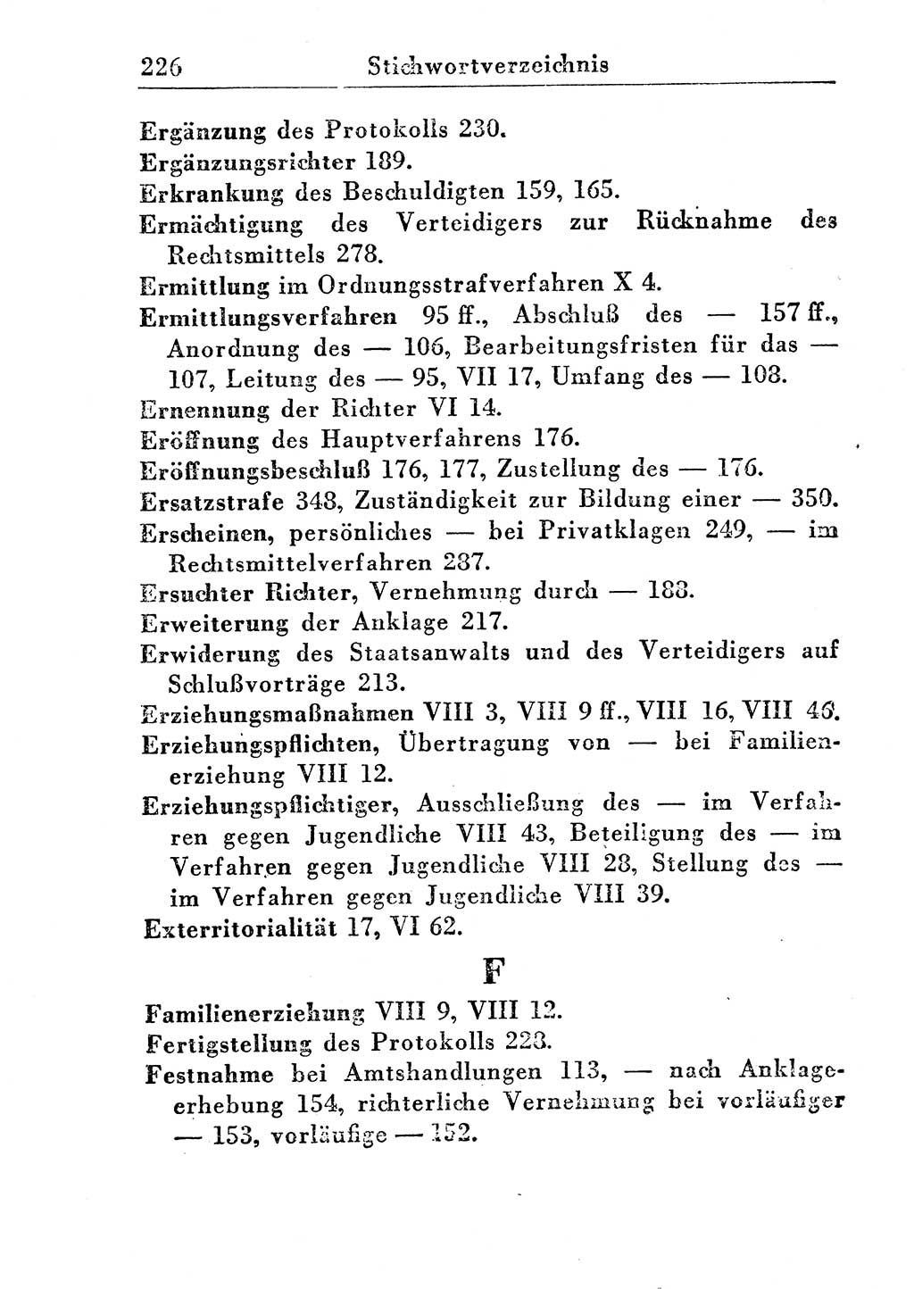 Strafprozeßordnung (StPO), Gerichtsverfassungsgesetz (GVG), Staatsanwaltsgesetz (StAG) und Jugendgerichtsgesetz (JGG) [Deutsche Demokratische Republik (DDR)] 1955, Seite 226 (StPO GVG StAG JGG DDR 1955, S. 226)