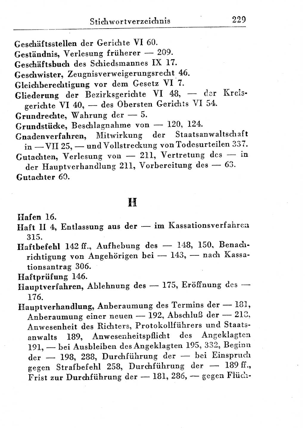 Strafprozeßordnung (StPO), Gerichtsverfassungsgesetz (GVG), Staatsanwaltsgesetz (StAG) und Jugendgerichtsgesetz (JGG) [Deutsche Demokratische Republik (DDR)] 1955, Seite 229 (StPO GVG StAG JGG DDR 1955, S. 229)