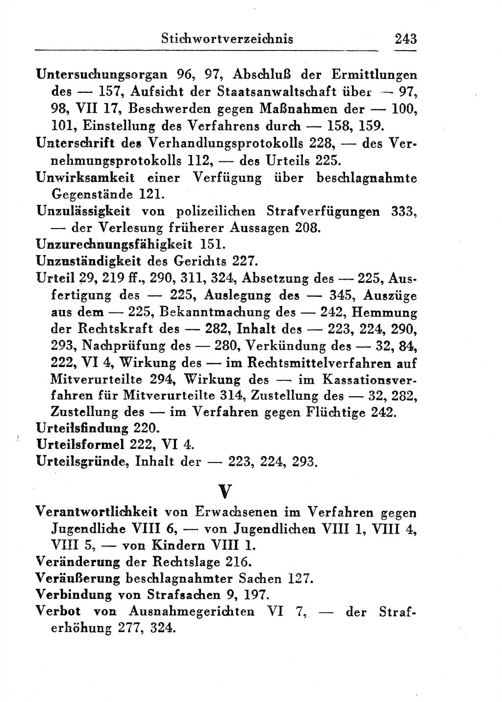 Strafprozeßordnung (StPO), Gerichtsverfassungsgesetz (GVG), Staatsanwaltsgesetz (StAG) und Jugendgerichtsgesetz (JGG) [Deutsche Demokratische Republik (DDR)] 1955, Seite 243 (StPO GVG StAG JGG DDR 1955, S. 243)