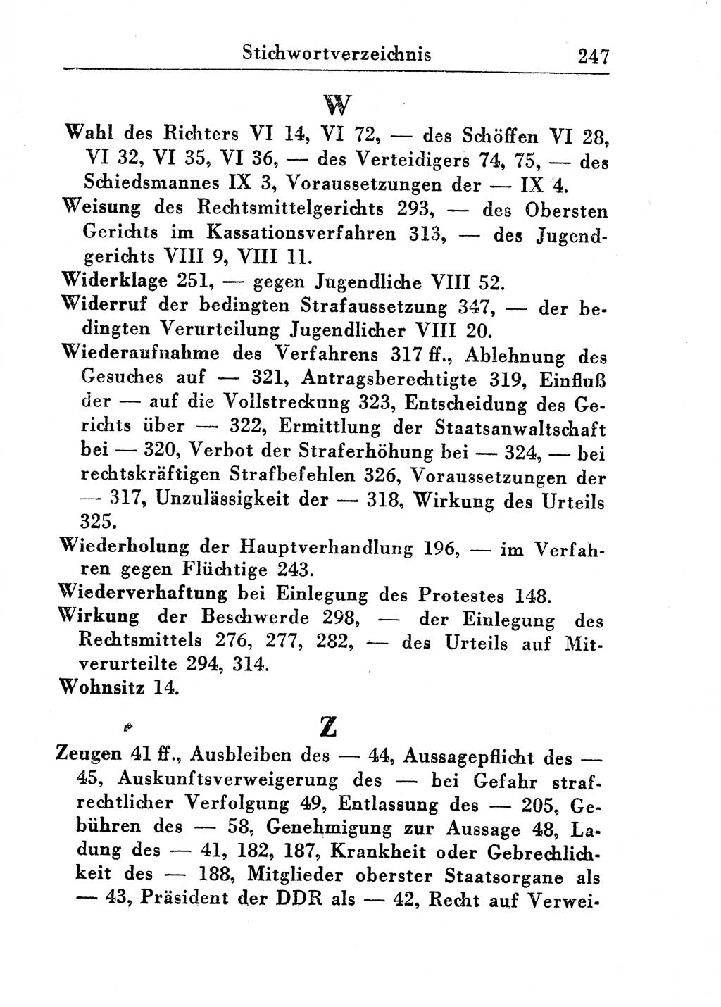 Strafprozeßordnung (StPO), Gerichtsverfassungsgesetz (GVG), Staatsanwaltsgesetz (StAG) und Jugendgerichtsgesetz (JGG) [Deutsche Demokratische Republik (DDR)] 1955, Seite 247 (StPO GVG StAG JGG DDR 1955, S. 247)