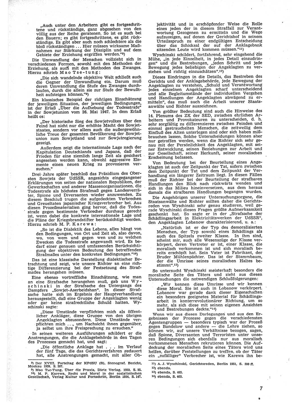 Neue Justiz (NJ), Zeitschrift für Recht und Rechtswissenschaft [Deutsche Demokratische Republik (DDR)], 9. Jahrgang 1955, Seite 7 (NJ DDR 1955, S. 7)
