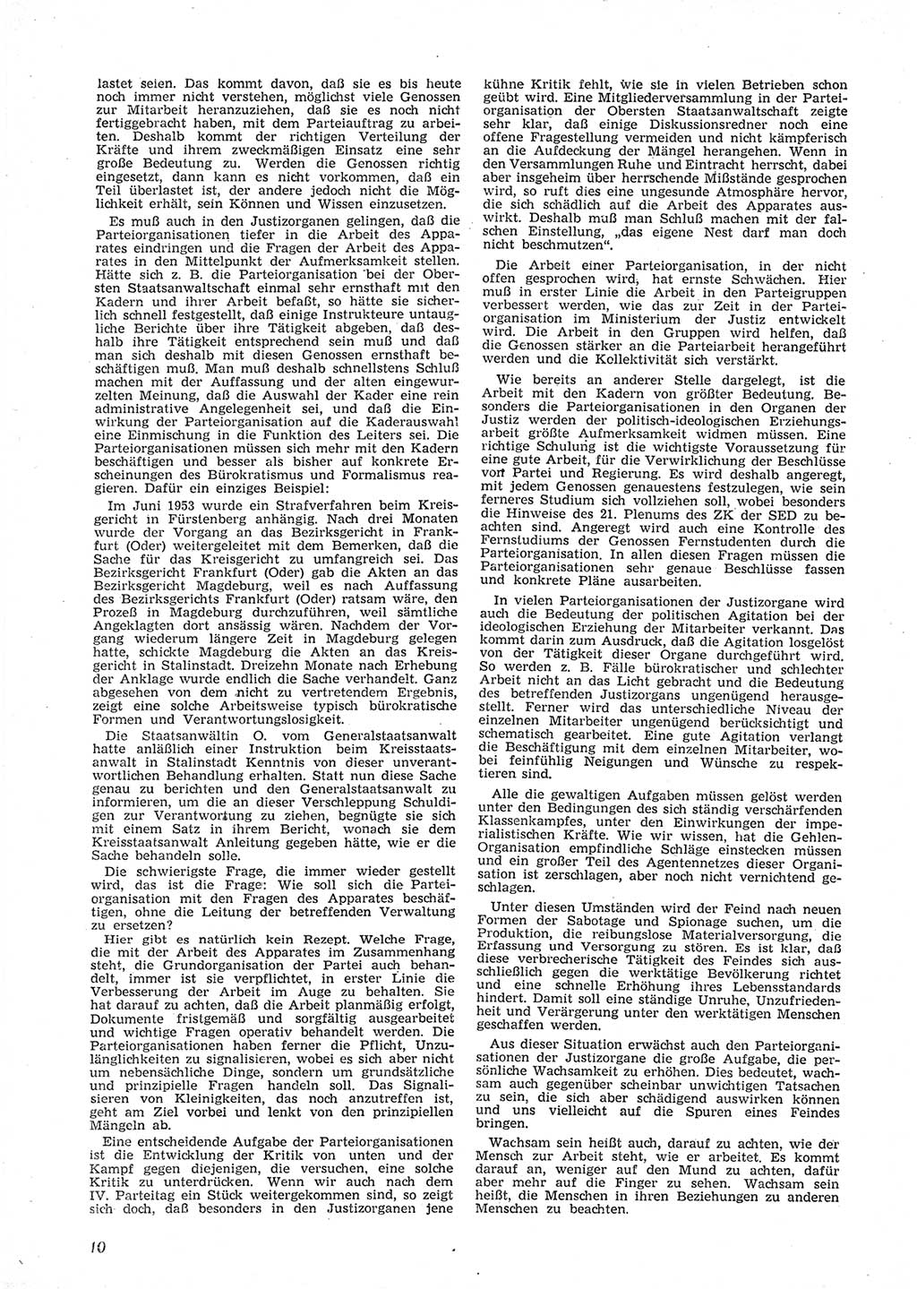 Neue Justiz (NJ), Zeitschrift für Recht und Rechtswissenschaft [Deutsche Demokratische Republik (DDR)], 9. Jahrgang 1955, Seite 10 (NJ DDR 1955, S. 10)