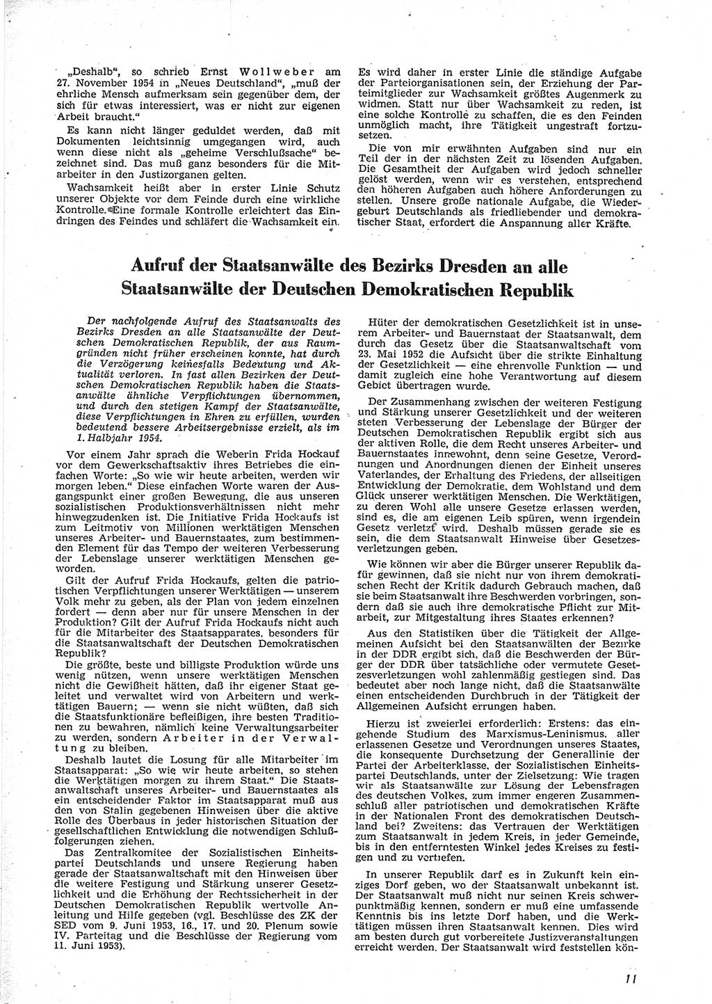 Neue Justiz (NJ), Zeitschrift für Recht und Rechtswissenschaft [Deutsche Demokratische Republik (DDR)], 9. Jahrgang 1955, Seite 11 (NJ DDR 1955, S. 11)