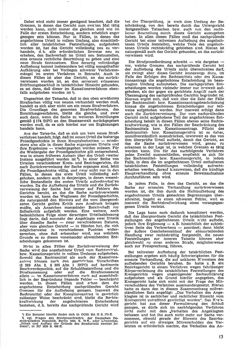 Neue Justiz (NJ), Zeitschrift für Recht und Rechtswissenschaft [Deutsche Demokratische Republik (DDR)], 9. Jahrgang 1955, Seite 13 (NJ DDR 1955, S. 13)