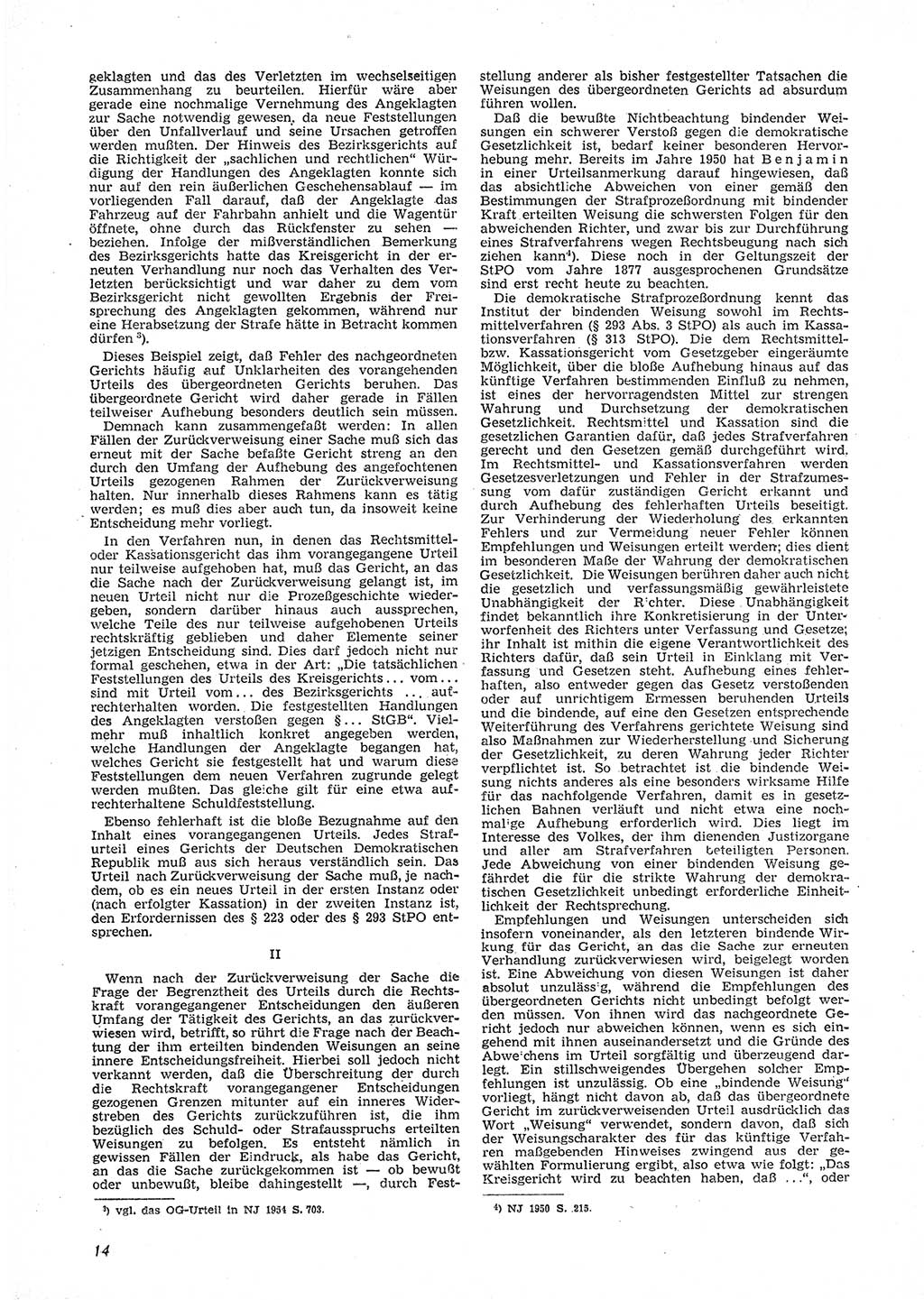 Neue Justiz (NJ), Zeitschrift für Recht und Rechtswissenschaft [Deutsche Demokratische Republik (DDR)], 9. Jahrgang 1955, Seite 14 (NJ DDR 1955, S. 14)