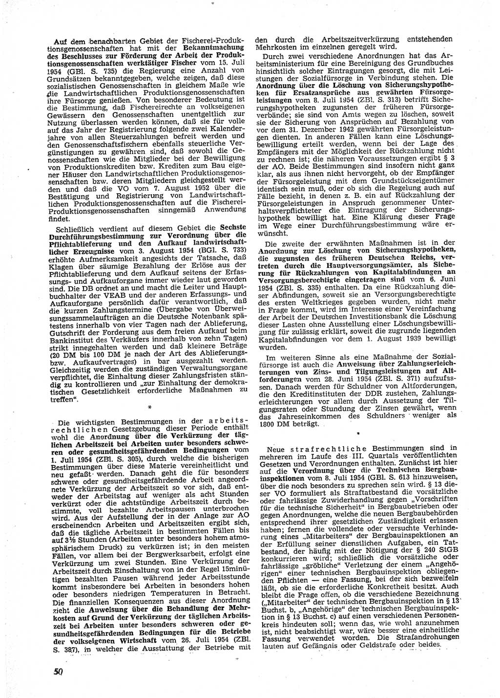 Neue Justiz (NJ), Zeitschrift für Recht und Rechtswissenschaft [Deutsche Demokratische Republik (DDR)], 9. Jahrgang 1955, Seite 50 (NJ DDR 1955, S. 50)