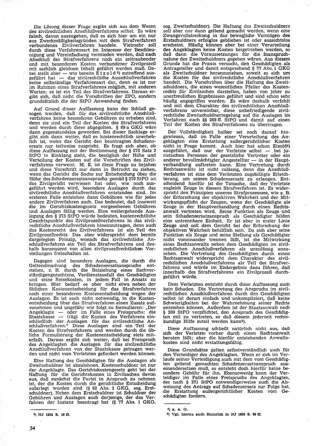 Neue Justiz (NJ), Zeitschrift für Recht und Rechtswissenschaft [Deutsche Demokratische Republik (DDR)], 9. Jahrgang 1955, Seite 54 (NJ DDR 1955, S. 54)