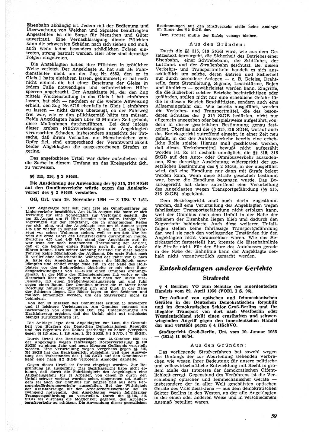 Neue Justiz (NJ), Zeitschrift für Recht und Rechtswissenschaft [Deutsche Demokratische Republik (DDR)], 9. Jahrgang 1955, Seite 59 (NJ DDR 1955, S. 59)