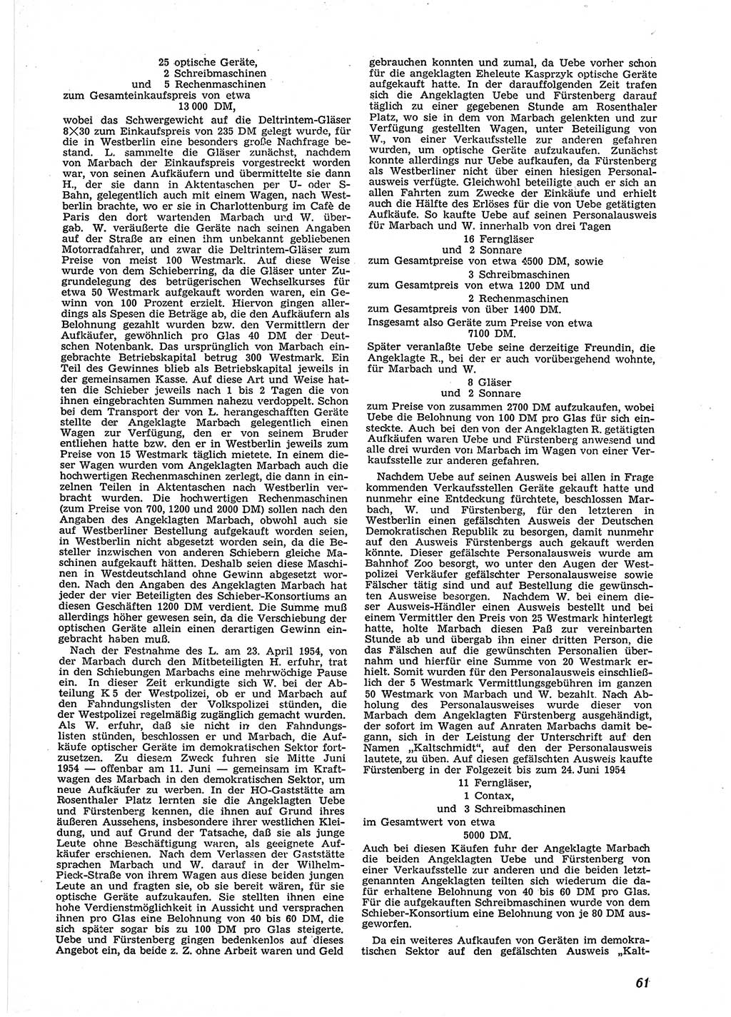 Neue Justiz (NJ), Zeitschrift für Recht und Rechtswissenschaft [Deutsche Demokratische Republik (DDR)], 9. Jahrgang 1955, Seite 61 (NJ DDR 1955, S. 61)