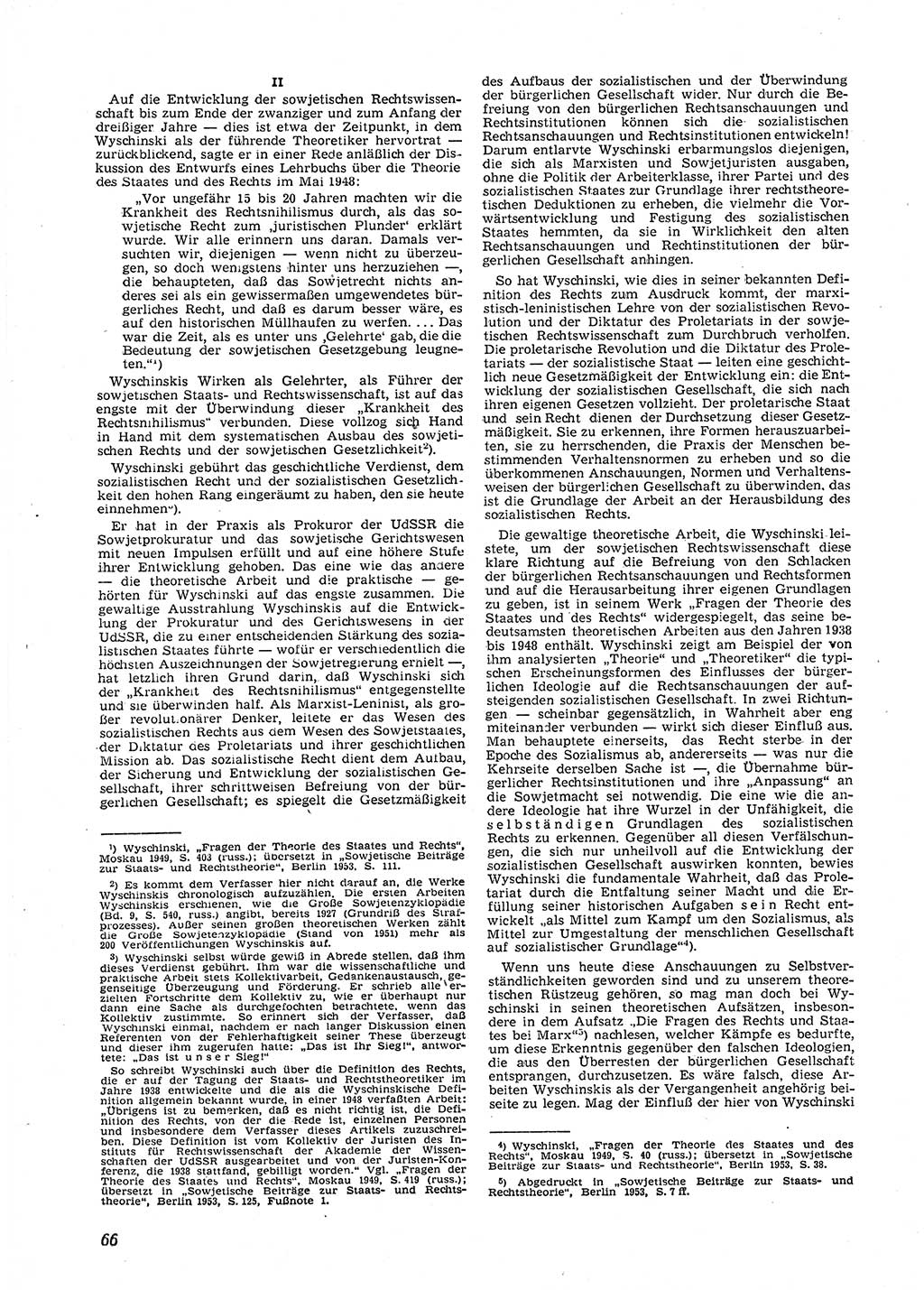 Neue Justiz (NJ), Zeitschrift für Recht und Rechtswissenschaft [Deutsche Demokratische Republik (DDR)], 9. Jahrgang 1955, Seite 66 (NJ DDR 1955, S. 66)