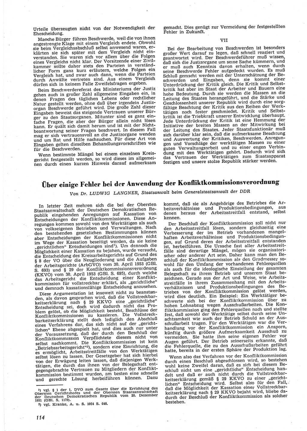 Neue Justiz (NJ), Zeitschrift für Recht und Rechtswissenschaft [Deutsche Demokratische Republik (DDR)], 9. Jahrgang 1955, Seite 114 (NJ DDR 1955, S. 114)