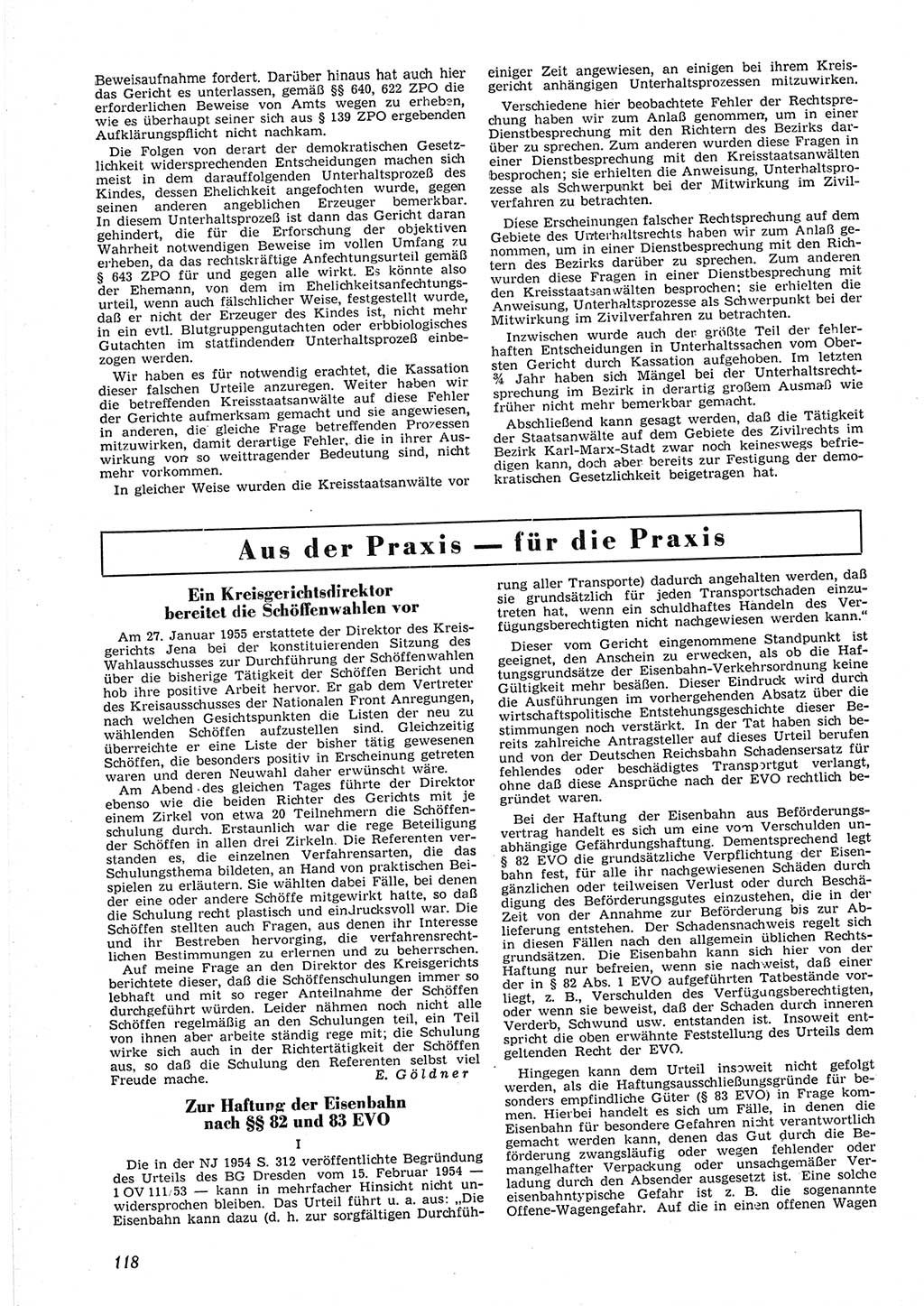 Neue Justiz (NJ), Zeitschrift für Recht und Rechtswissenschaft [Deutsche Demokratische Republik (DDR)], 9. Jahrgang 1955, Seite 118 (NJ DDR 1955, S. 118)