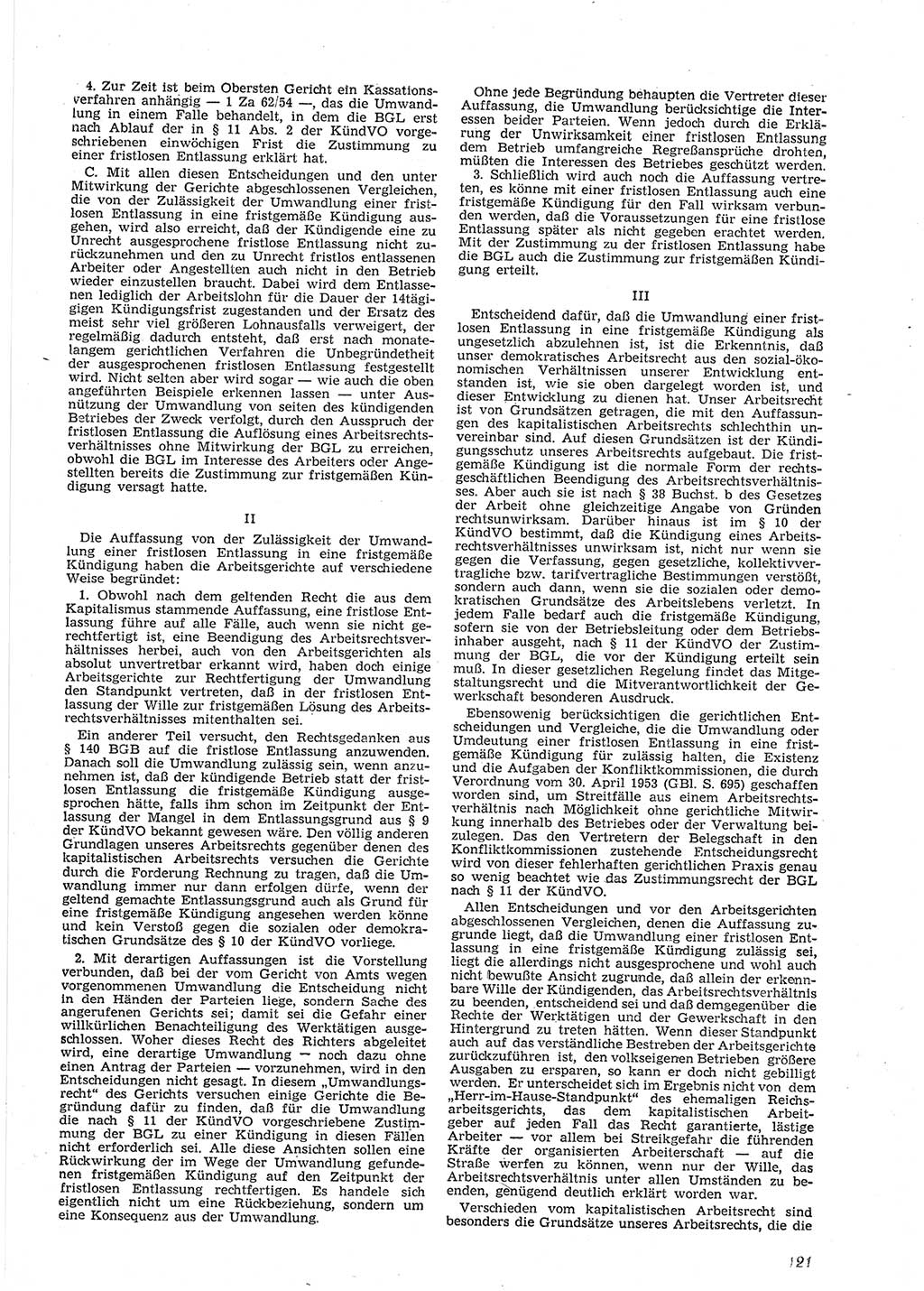 Neue Justiz (NJ), Zeitschrift für Recht und Rechtswissenschaft [Deutsche Demokratische Republik (DDR)], 9. Jahrgang 1955, Seite 121 (NJ DDR 1955, S. 121)