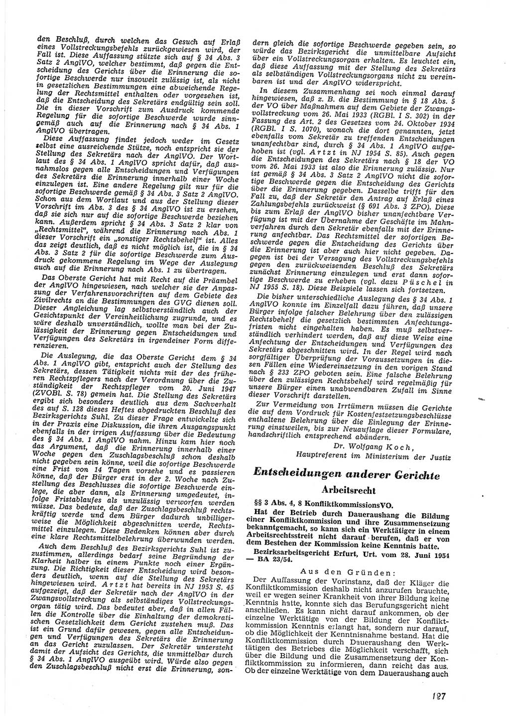 Neue Justiz (NJ), Zeitschrift für Recht und Rechtswissenschaft [Deutsche Demokratische Republik (DDR)], 9. Jahrgang 1955, Seite 127 (NJ DDR 1955, S. 127)