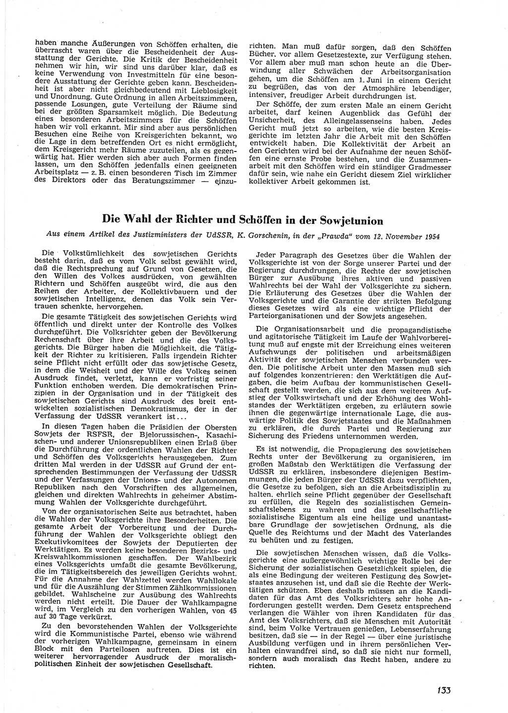 Neue Justiz (NJ), Zeitschrift für Recht und Rechtswissenschaft [Deutsche Demokratische Republik (DDR)], 9. Jahrgang 1955, Seite 133 (NJ DDR 1955, S. 133)