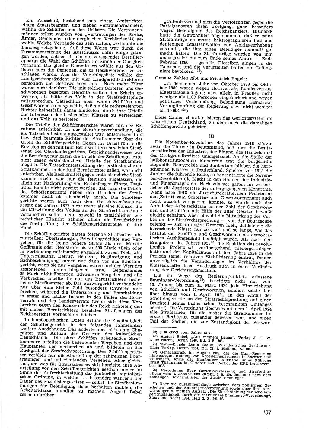 Neue Justiz (NJ), Zeitschrift für Recht und Rechtswissenschaft [Deutsche Demokratische Republik (DDR)], 9. Jahrgang 1955, Seite 137 (NJ DDR 1955, S. 137)