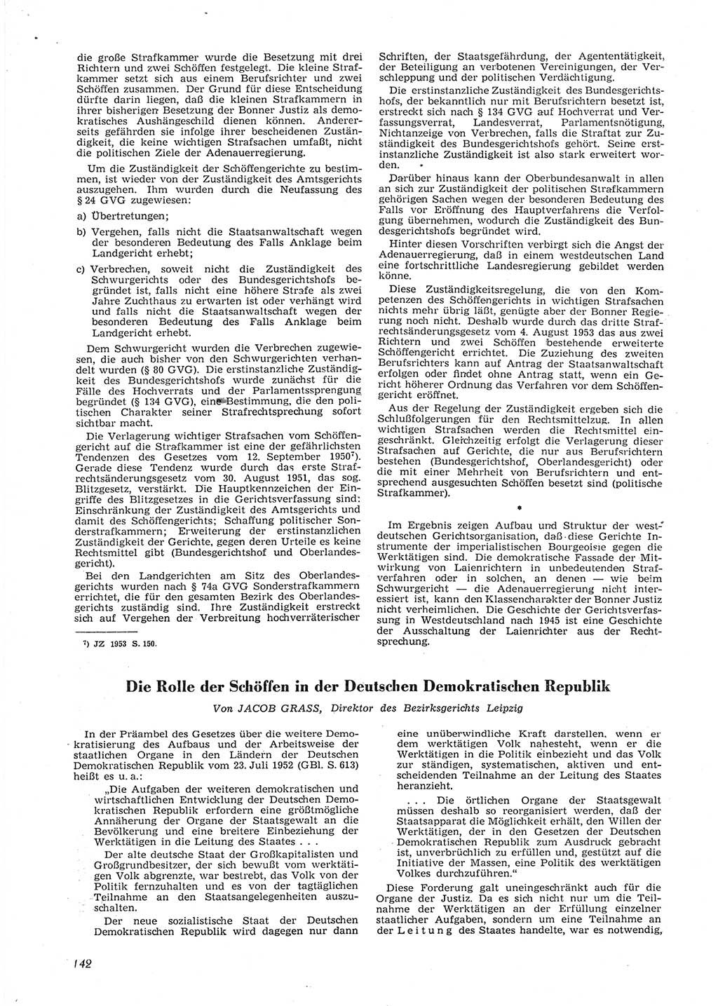 Neue Justiz (NJ), Zeitschrift für Recht und Rechtswissenschaft [Deutsche Demokratische Republik (DDR)], 9. Jahrgang 1955, Seite 142 (NJ DDR 1955, S. 142)