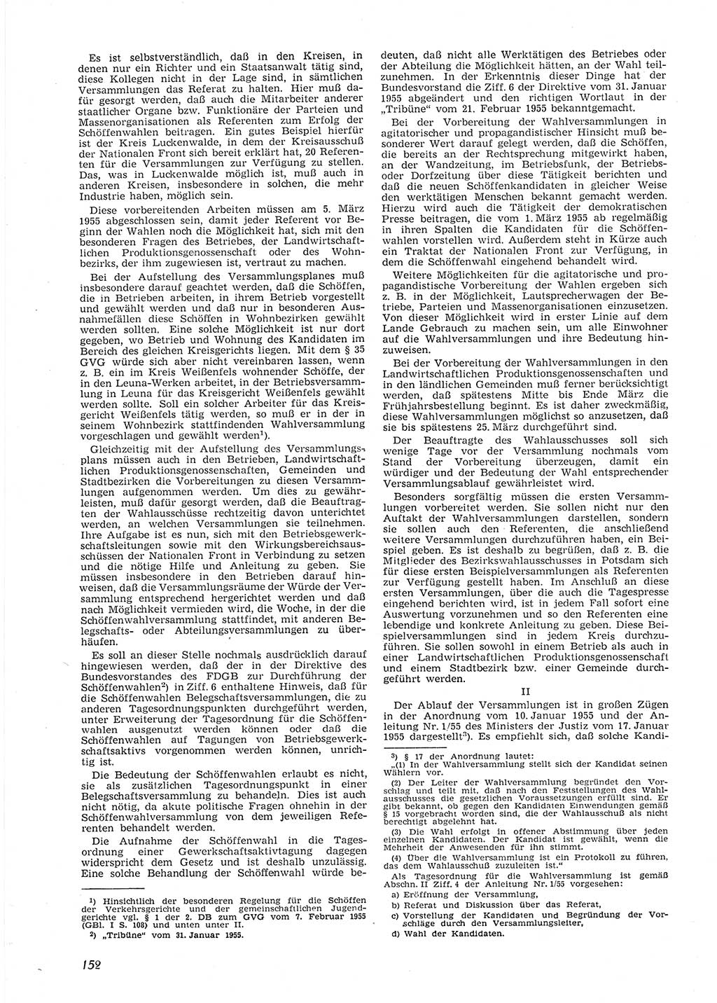 Neue Justiz (NJ), Zeitschrift für Recht und Rechtswissenschaft [Deutsche Demokratische Republik (DDR)], 9. Jahrgang 1955, Seite 152 (NJ DDR 1955, S. 152)