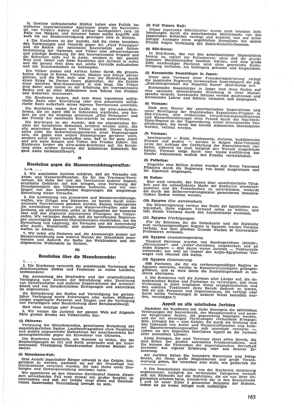 Neue Justiz (NJ), Zeitschrift für Recht und Rechtswissenschaft [Deutsche Demokratische Republik (DDR)], 9. Jahrgang 1955, Seite 165 (NJ DDR 1955, S. 165)