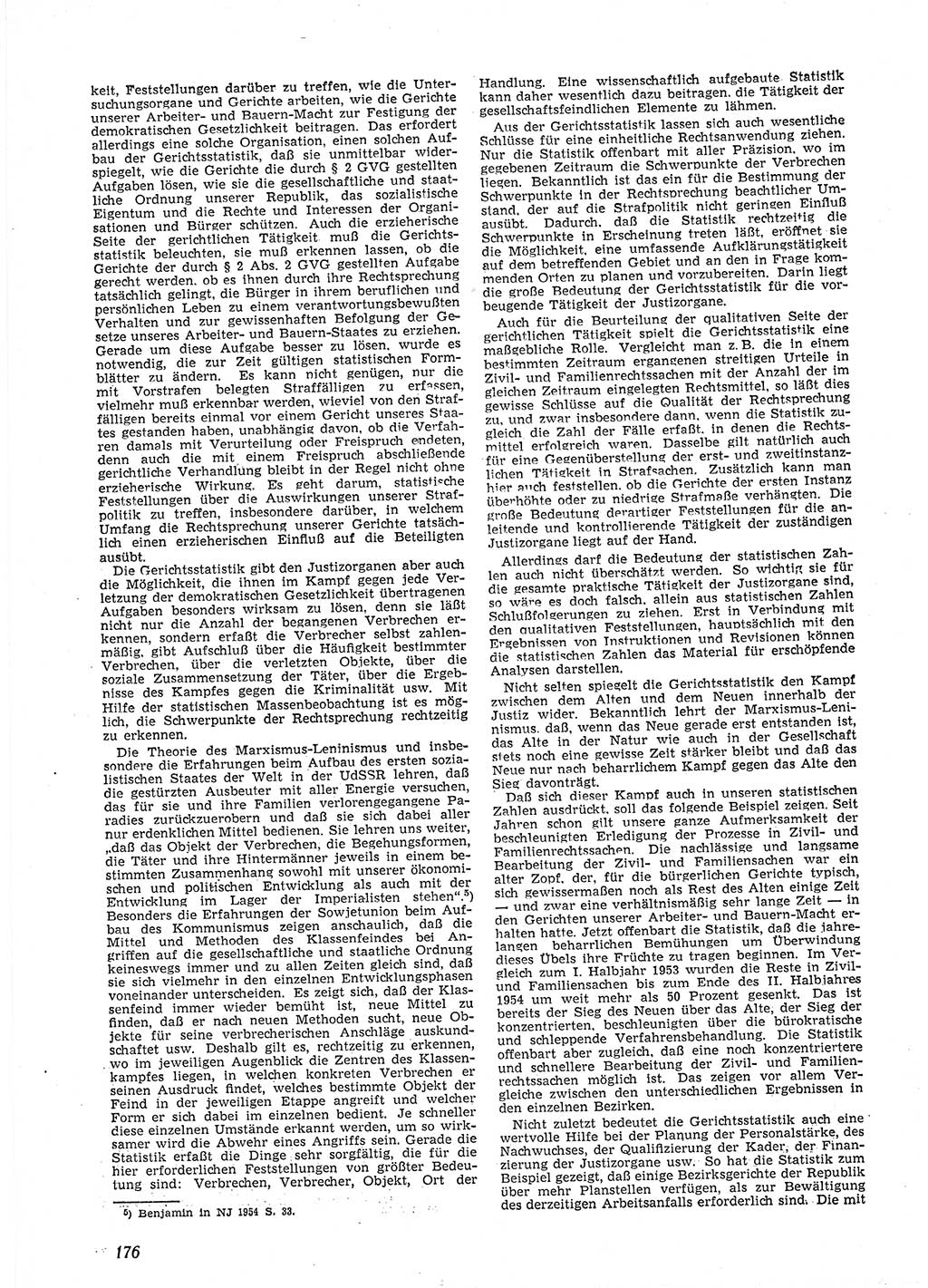 Neue Justiz (NJ), Zeitschrift für Recht und Rechtswissenschaft [Deutsche Demokratische Republik (DDR)], 9. Jahrgang 1955, Seite 176 (NJ DDR 1955, S. 176)
