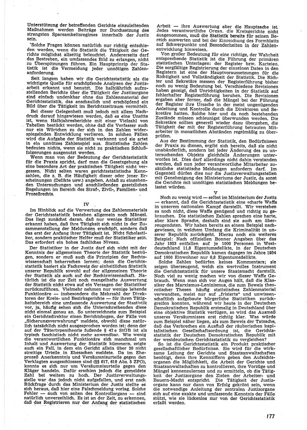 Neue Justiz (NJ), Zeitschrift für Recht und Rechtswissenschaft [Deutsche Demokratische Republik (DDR)], 9. Jahrgang 1955, Seite 177 (NJ DDR 1955, S. 177)