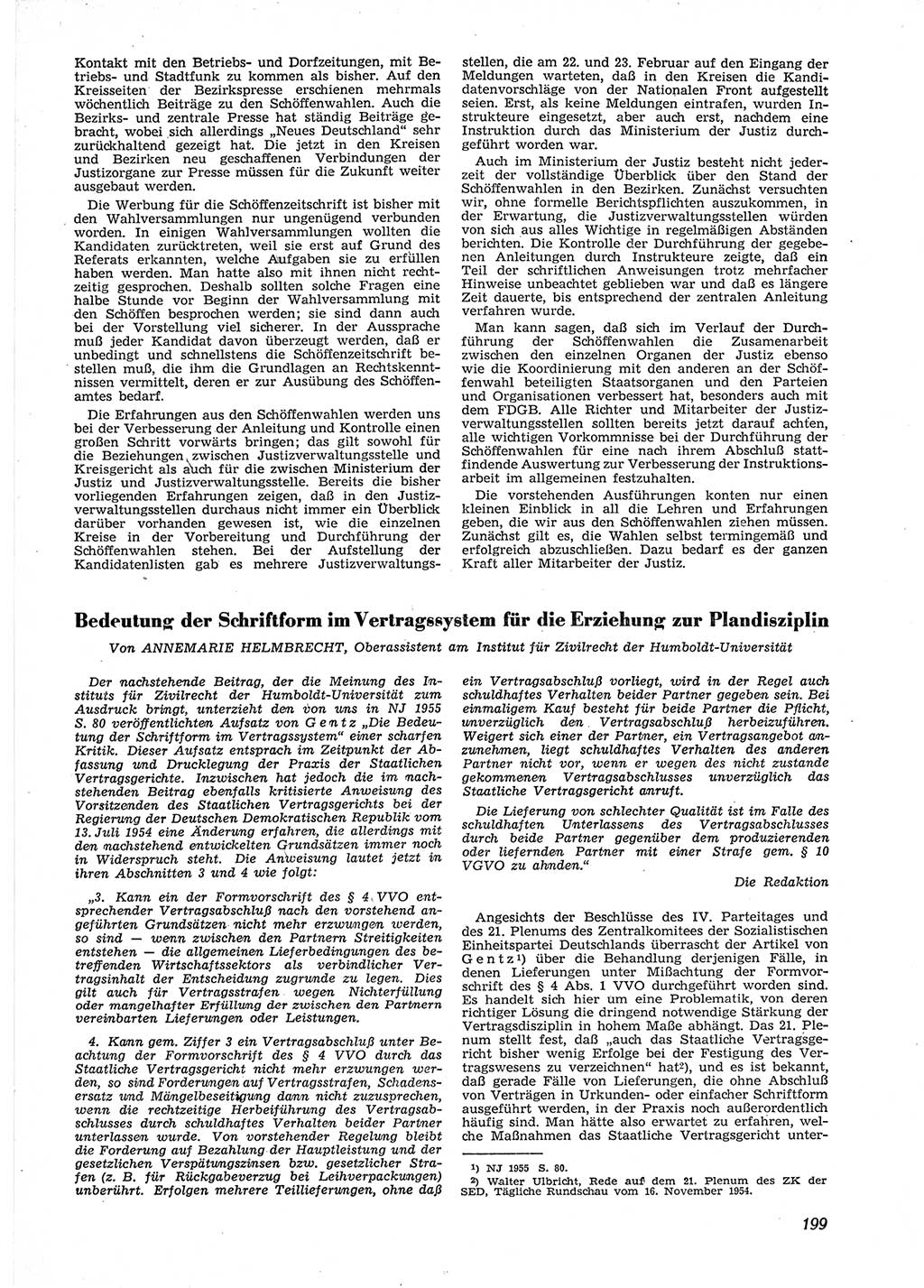 Neue Justiz (NJ), Zeitschrift für Recht und Rechtswissenschaft [Deutsche Demokratische Republik (DDR)], 9. Jahrgang 1955, Seite 199 (NJ DDR 1955, S. 199)