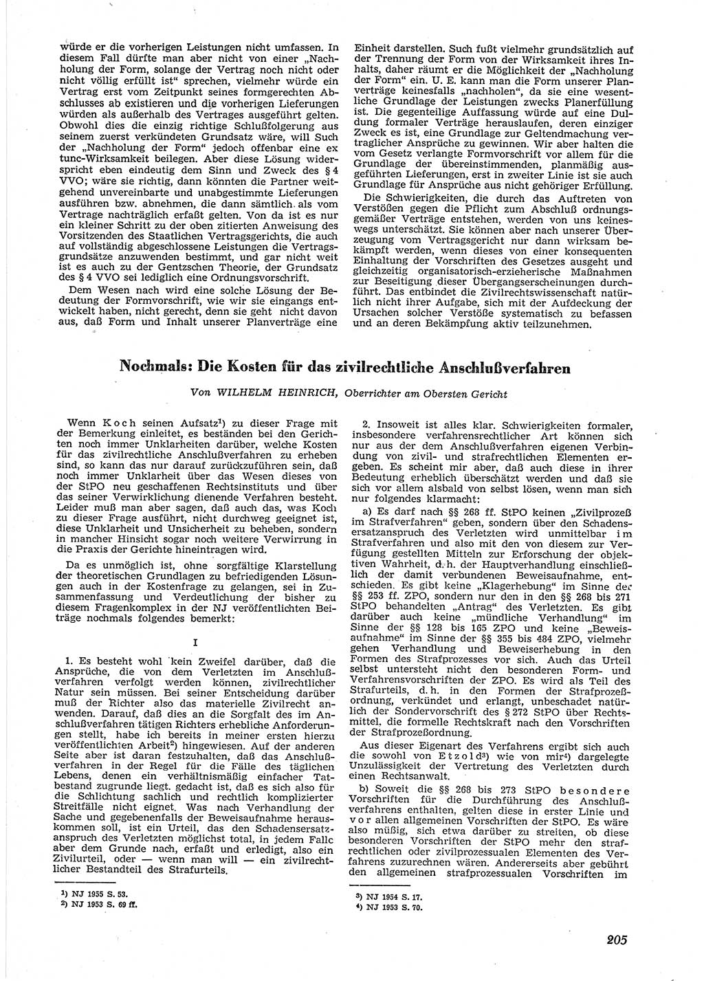 Neue Justiz (NJ), Zeitschrift für Recht und Rechtswissenschaft [Deutsche Demokratische Republik (DDR)], 9. Jahrgang 1955, Seite 205 (NJ DDR 1955, S. 205)