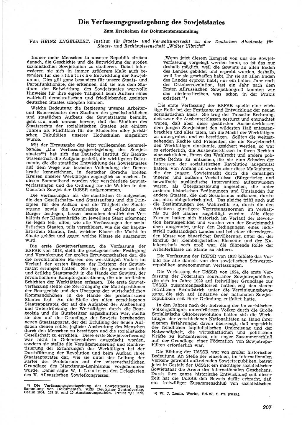 Neue Justiz (NJ), Zeitschrift für Recht und Rechtswissenschaft [Deutsche Demokratische Republik (DDR)], 9. Jahrgang 1955, Seite 207 (NJ DDR 1955, S. 207)