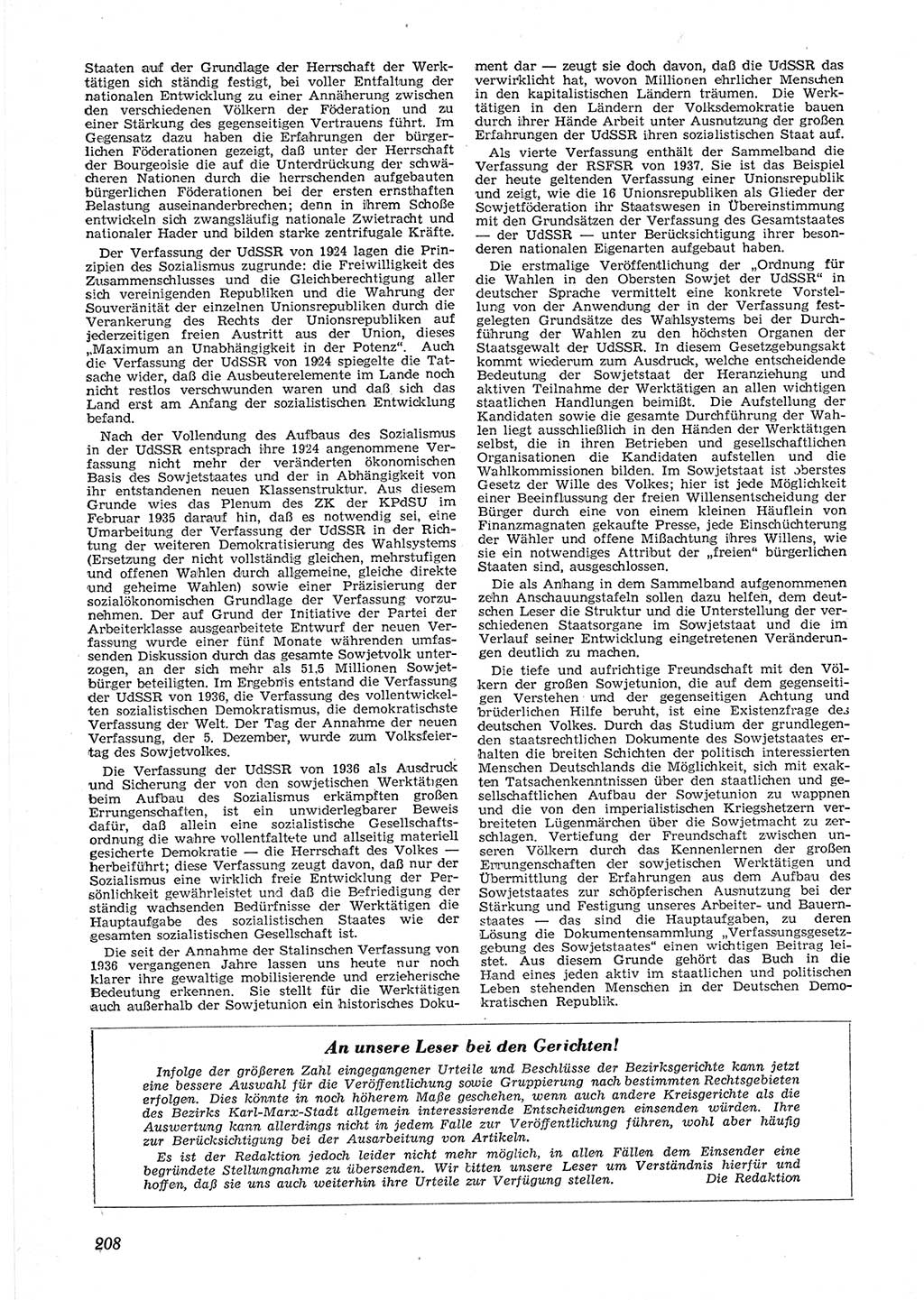 Neue Justiz (NJ), Zeitschrift für Recht und Rechtswissenschaft [Deutsche Demokratische Republik (DDR)], 9. Jahrgang 1955, Seite 208 (NJ DDR 1955, S. 208)