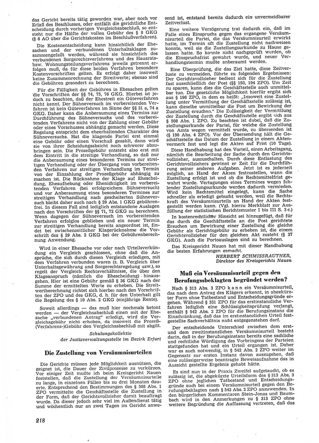 Neue Justiz (NJ), Zeitschrift für Recht und Rechtswissenschaft [Deutsche Demokratische Republik (DDR)], 9. Jahrgang 1955, Seite 218 (NJ DDR 1955, S. 218)