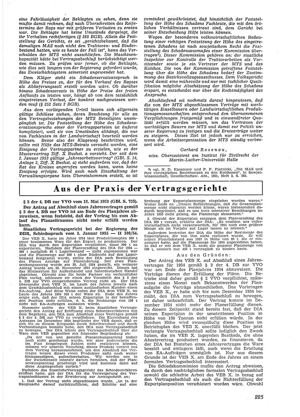 Neue Justiz (NJ), Zeitschrift für Recht und Rechtswissenschaft [Deutsche Demokratische Republik (DDR)], 9. Jahrgang 1955, Seite 225 (NJ DDR 1955, S. 225)