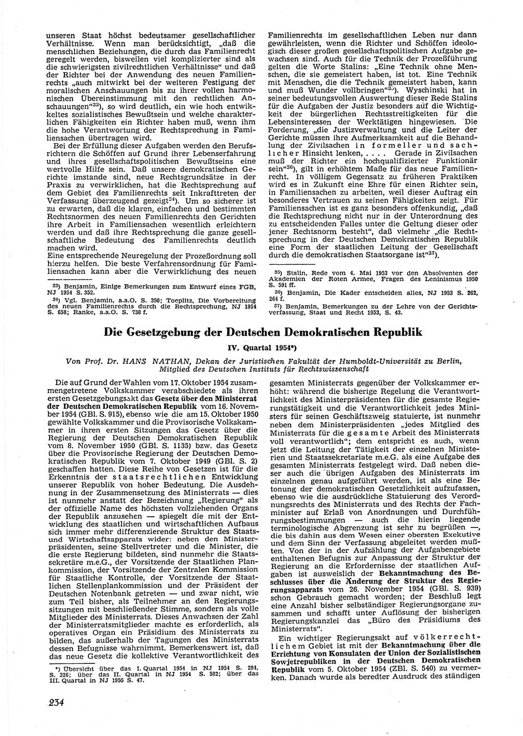 Neue Justiz (NJ), Zeitschrift für Recht und Rechtswissenschaft [Deutsche Demokratische Republik (DDR)], 9. Jahrgang 1955, Seite 234 (NJ DDR 1955, S. 234)
