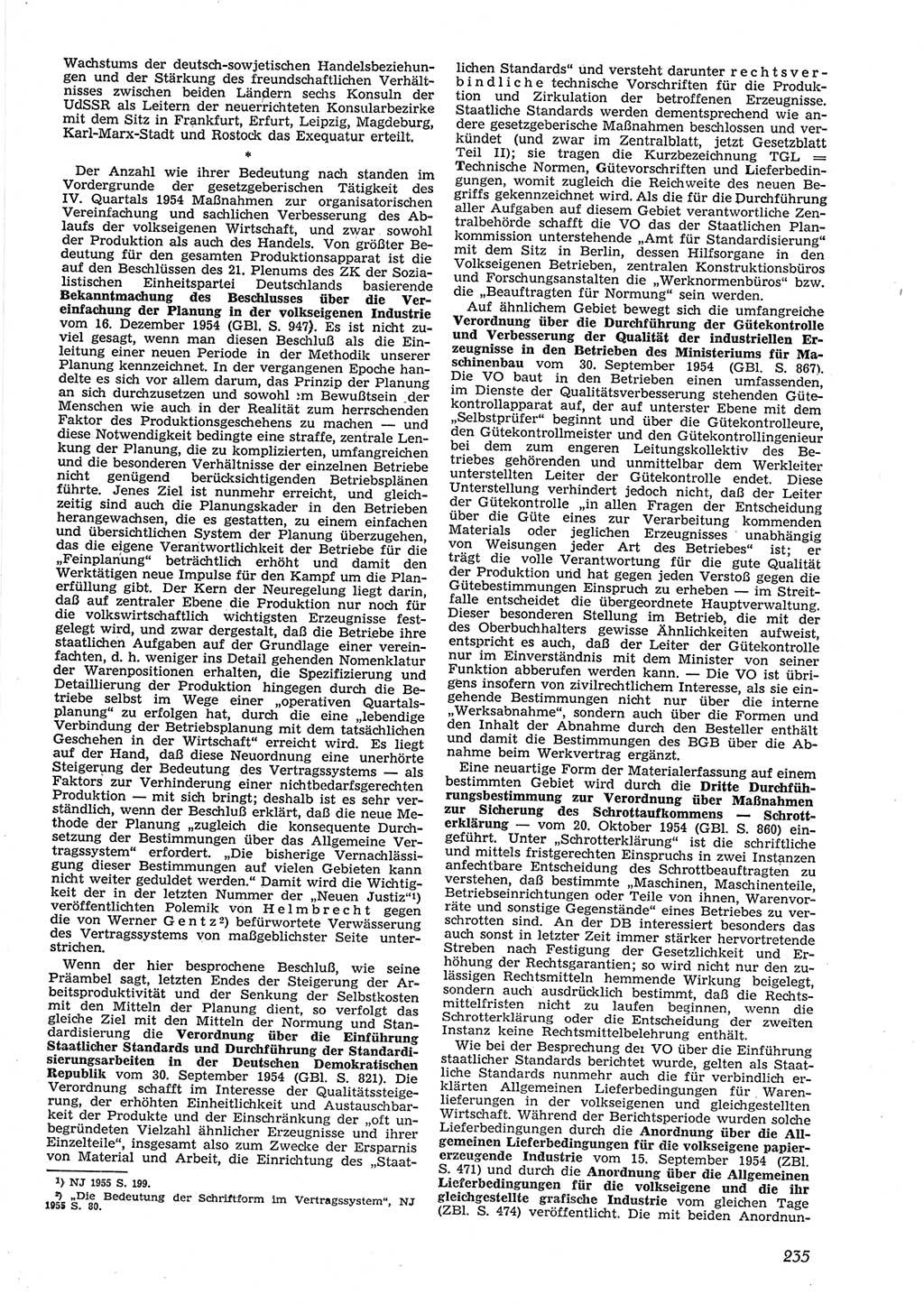 Neue Justiz (NJ), Zeitschrift für Recht und Rechtswissenschaft [Deutsche Demokratische Republik (DDR)], 9. Jahrgang 1955, Seite 235 (NJ DDR 1955, S. 235)