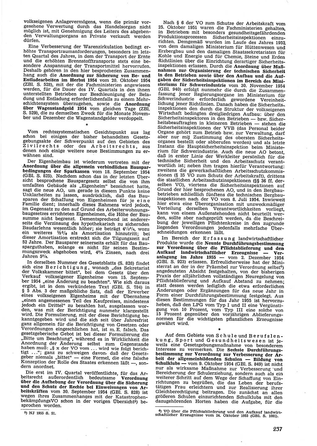 Neue Justiz (NJ), Zeitschrift für Recht und Rechtswissenschaft [Deutsche Demokratische Republik (DDR)], 9. Jahrgang 1955, Seite 237 (NJ DDR 1955, S. 237)