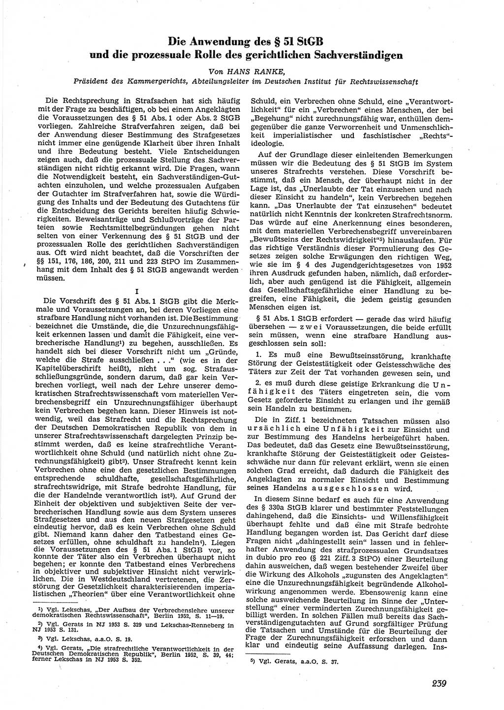 Neue Justiz (NJ), Zeitschrift für Recht und Rechtswissenschaft [Deutsche Demokratische Republik (DDR)], 9. Jahrgang 1955, Seite 239 (NJ DDR 1955, S. 239)