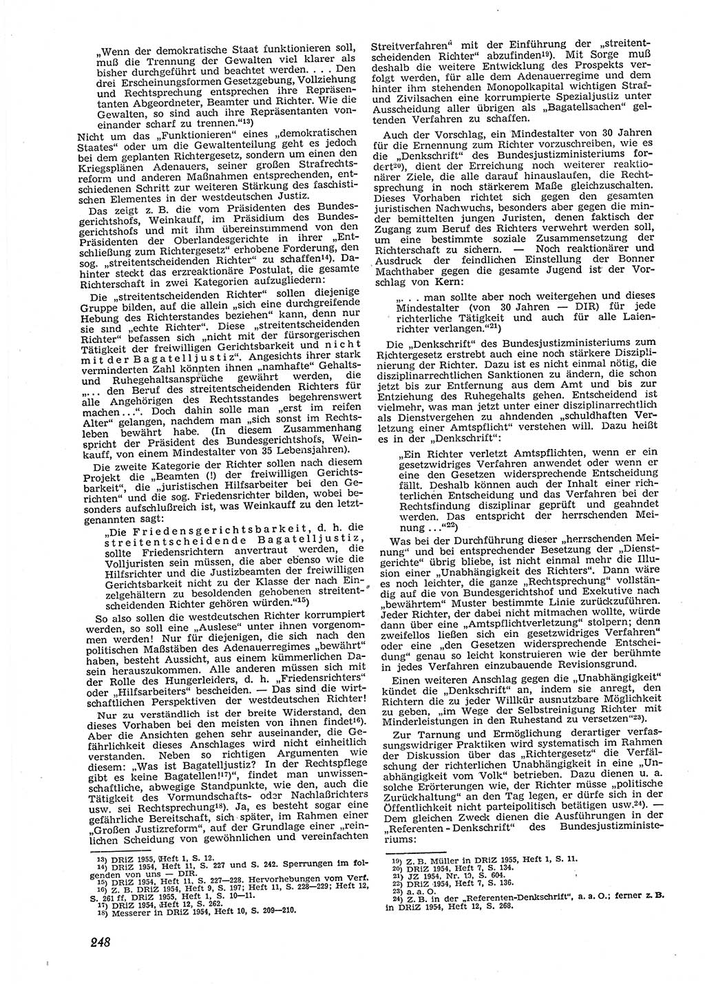 Neue Justiz (NJ), Zeitschrift für Recht und Rechtswissenschaft [Deutsche Demokratische Republik (DDR)], 9. Jahrgang 1955, Seite 248 (NJ DDR 1955, S. 248)