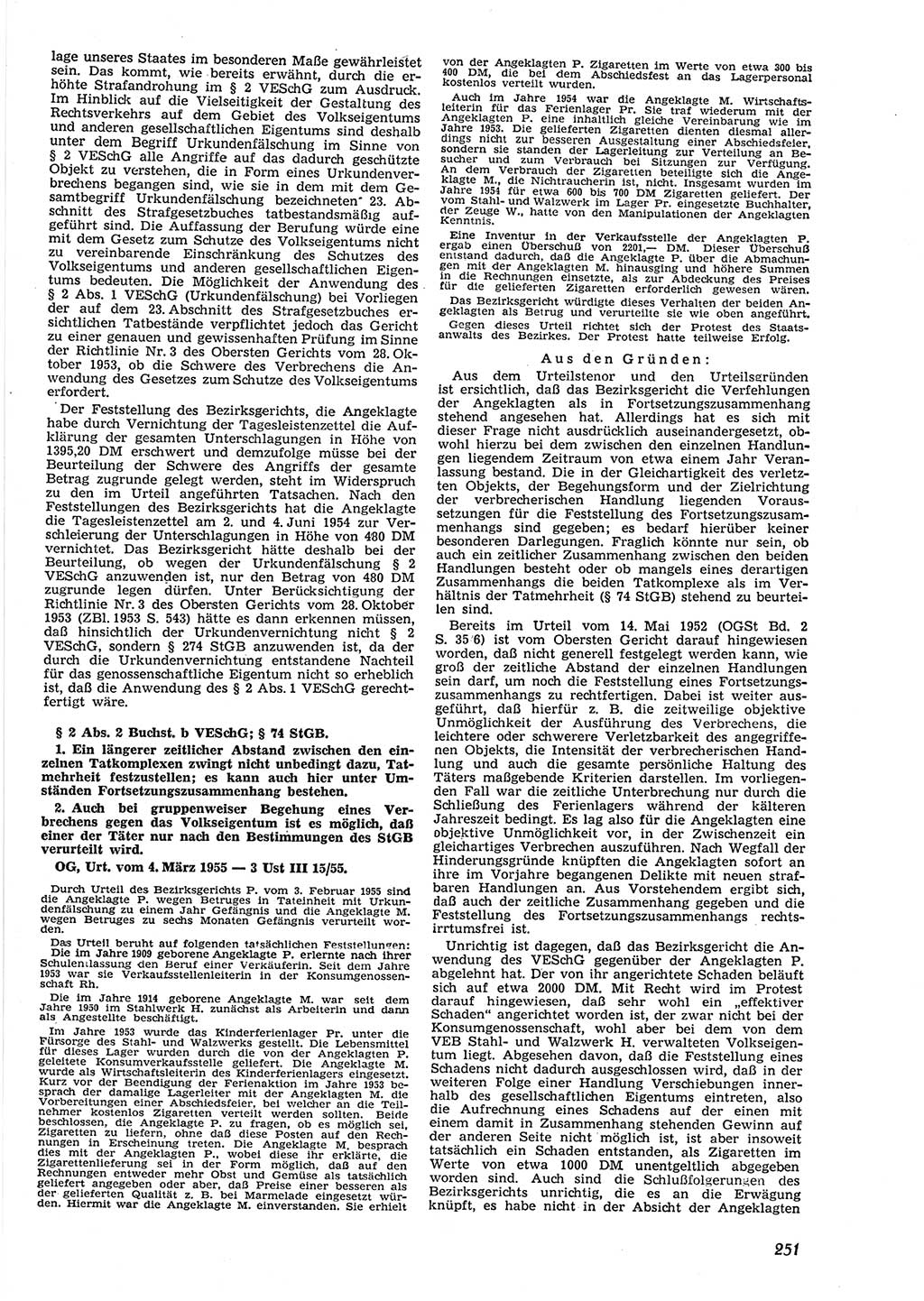 Neue Justiz (NJ), Zeitschrift für Recht und Rechtswissenschaft [Deutsche Demokratische Republik (DDR)], 9. Jahrgang 1955, Seite 251 (NJ DDR 1955, S. 251)