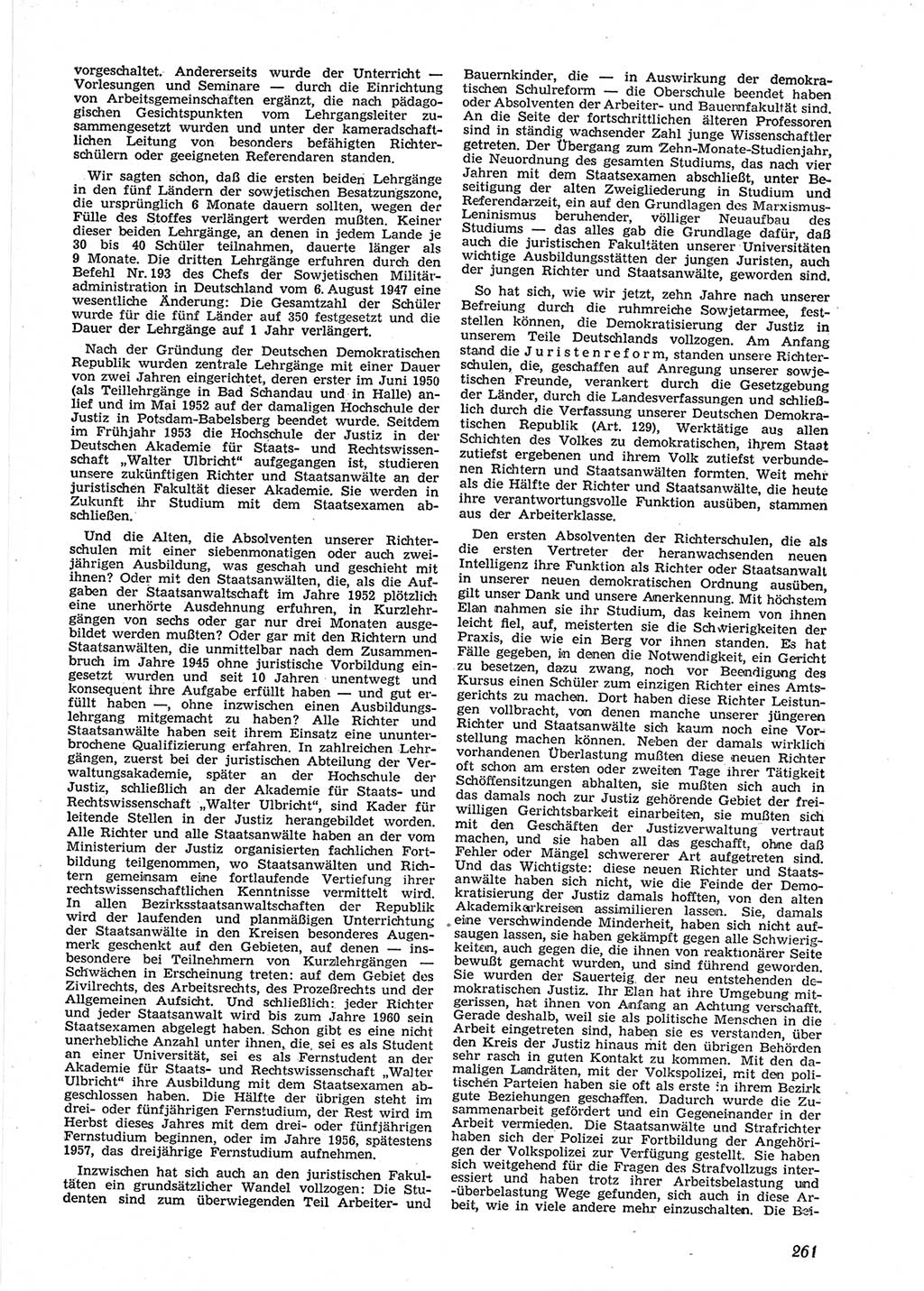Neue Justiz (NJ), Zeitschrift für Recht und Rechtswissenschaft [Deutsche Demokratische Republik (DDR)], 9. Jahrgang 1955, Seite 261 (NJ DDR 1955, S. 261)