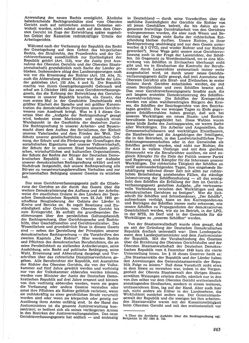 Neue Justiz (NJ), Zeitschrift für Recht und Rechtswissenschaft [Deutsche Demokratische Republik (DDR)], 9. Jahrgang 1955, Seite 263 (NJ DDR 1955, S. 263)