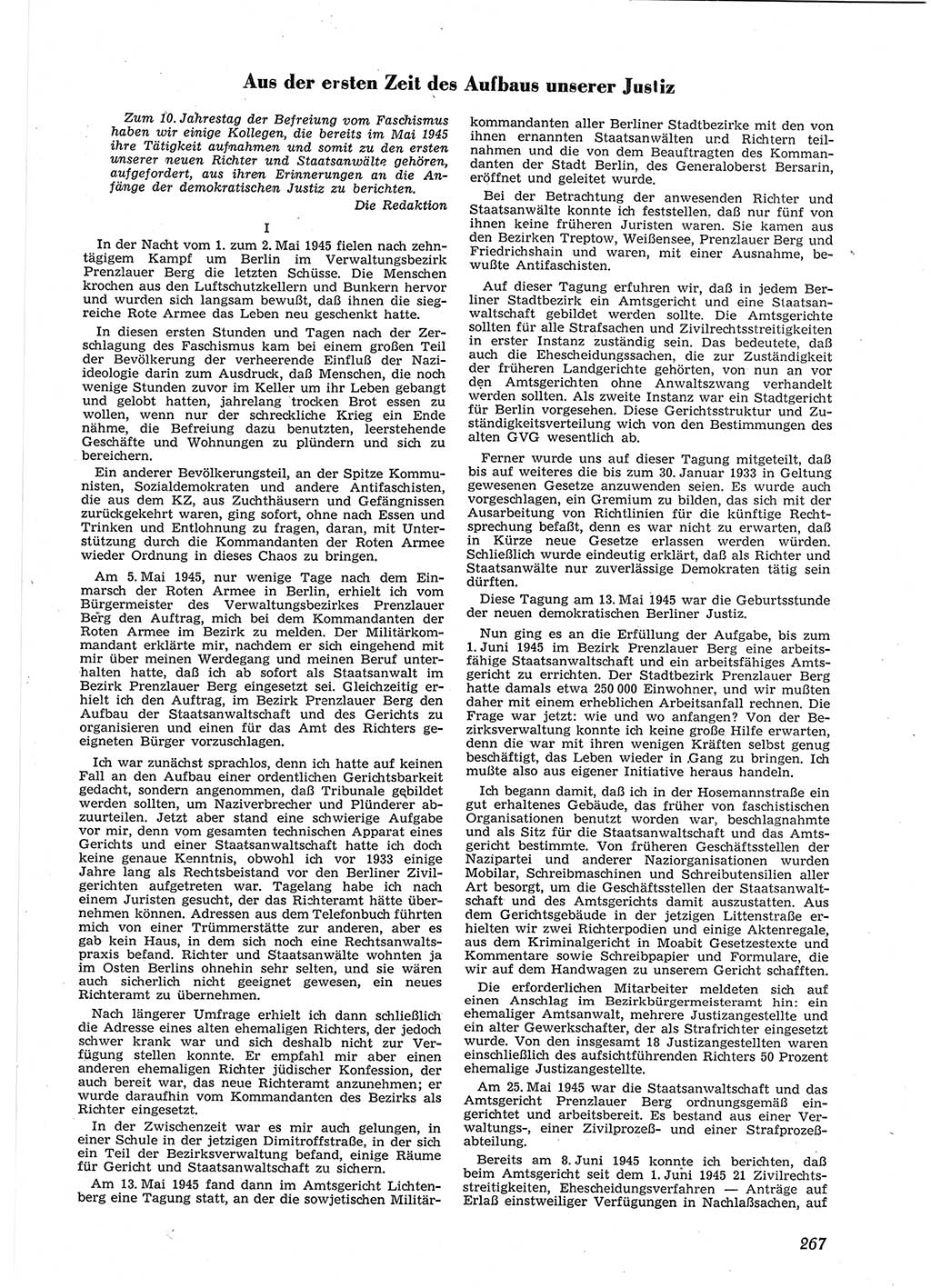 Neue Justiz (NJ), Zeitschrift für Recht und Rechtswissenschaft [Deutsche Demokratische Republik (DDR)], 9. Jahrgang 1955, Seite 267 (NJ DDR 1955, S. 267)