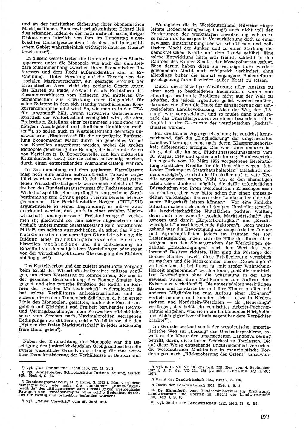 Neue Justiz (NJ), Zeitschrift für Recht und Rechtswissenschaft [Deutsche Demokratische Republik (DDR)], 9. Jahrgang 1955, Seite 271 (NJ DDR 1955, S. 271)